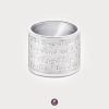 Palladium Plated 925 Sterling Silver Al Fateha-White Ring